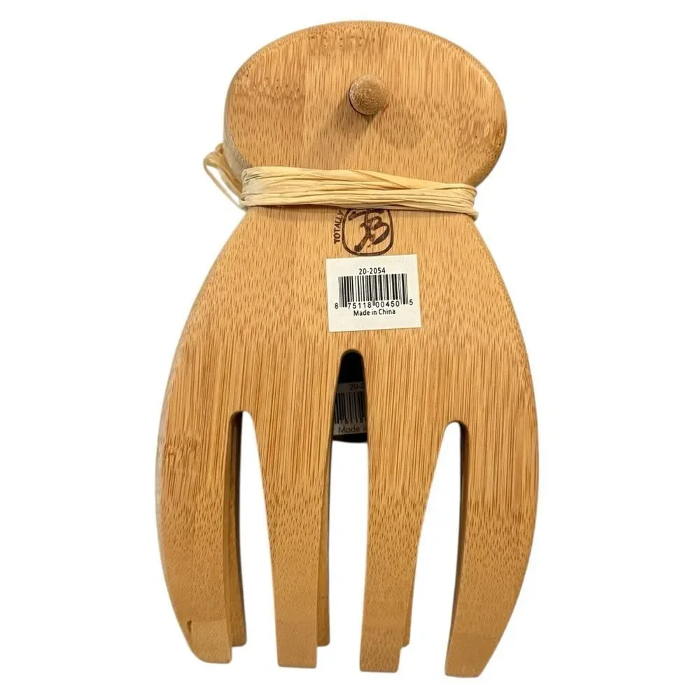 Totally Bamboo Serving Set of Bamboo Salad Hands Home Kitchen Tools. NEW.